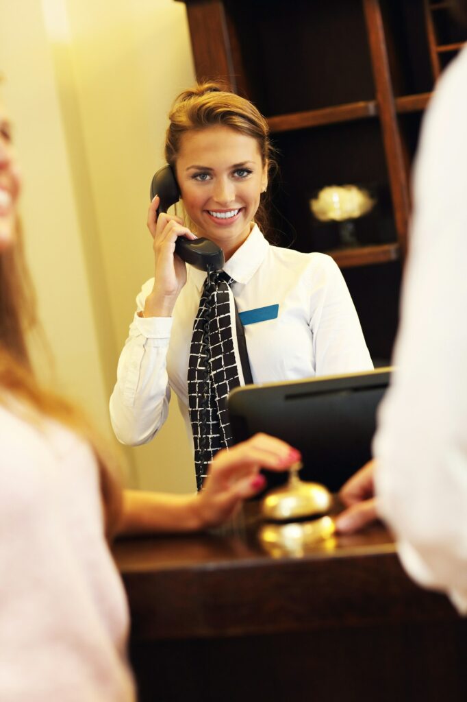 Receptionist in hotel